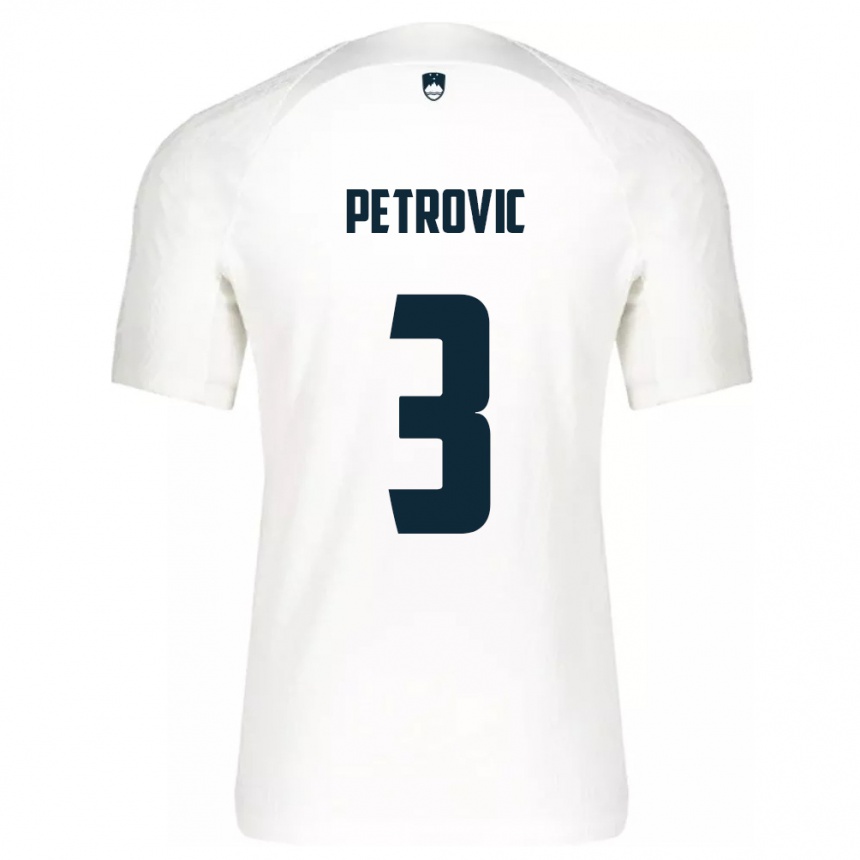 Niño Fútbol Camiseta Eslovenia Zan Petrovic #3 Blanco 1ª Equipación 24-26 Perú