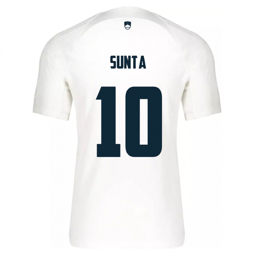 Niño Fútbol Camiseta Eslovenia Sven Sunta #10 Blanco 1ª Equipación 24-26 Perú