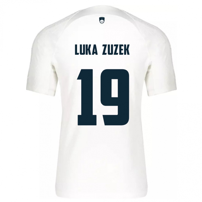 Niño Fútbol Camiseta Eslovenia Zan Luka Zuzek #19 Blanco 1ª Equipación 24-26 Perú