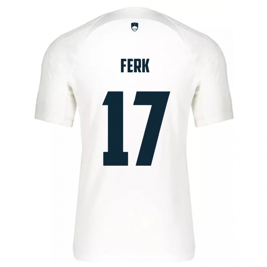 Niño Fútbol Camiseta Eslovenia Matic Ferk #17 Blanco 1ª Equipación 24-26 Perú