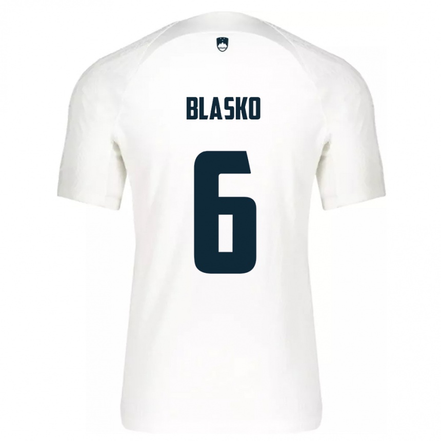 Niño Fútbol Camiseta Eslovenia Svit Blasko #6 Blanco 1ª Equipación 24-26 Perú