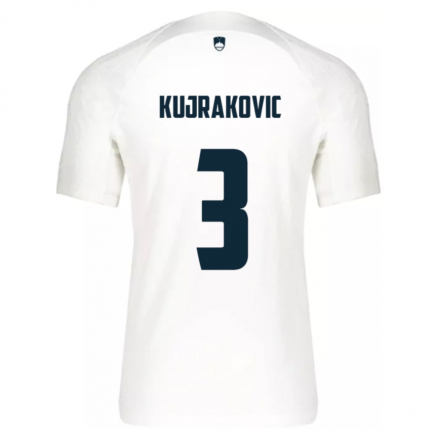 Niño Fútbol Camiseta Eslovenia Minel Kujrakovic #3 Blanco 1ª Equipación 24-26 Perú