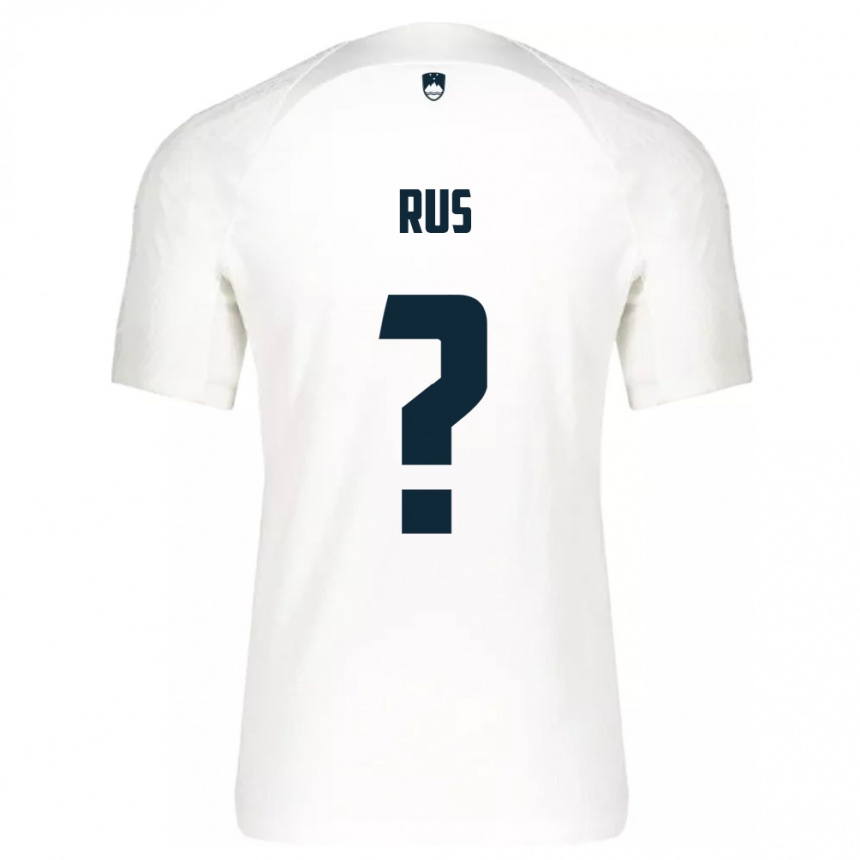 Niño Fútbol Camiseta Eslovenia Luka Rus #0 Blanco 1ª Equipación 24-26 Perú