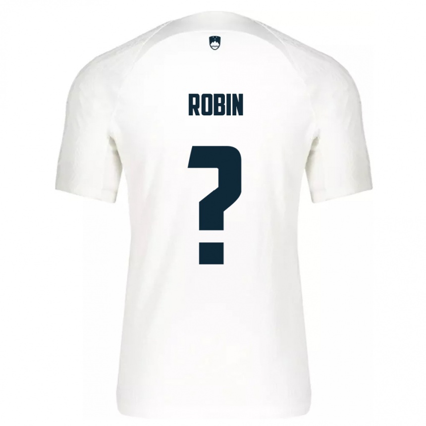 Niño Fútbol Camiseta Eslovenia Jaka Robin #0 Blanco 1ª Equipación 24-26 Perú