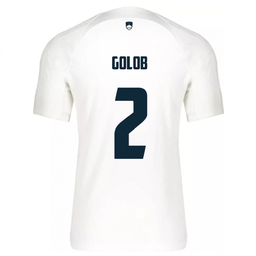 Niño Fútbol Camiseta Eslovenia Lana Golob #2 Blanco 1ª Equipación 24-26 Perú