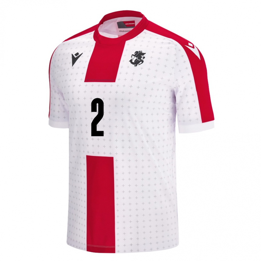 Niño Fútbol Camiseta Georgia Otar Kakabadze #2 Blanco 1ª Equipación 24-26 Perú