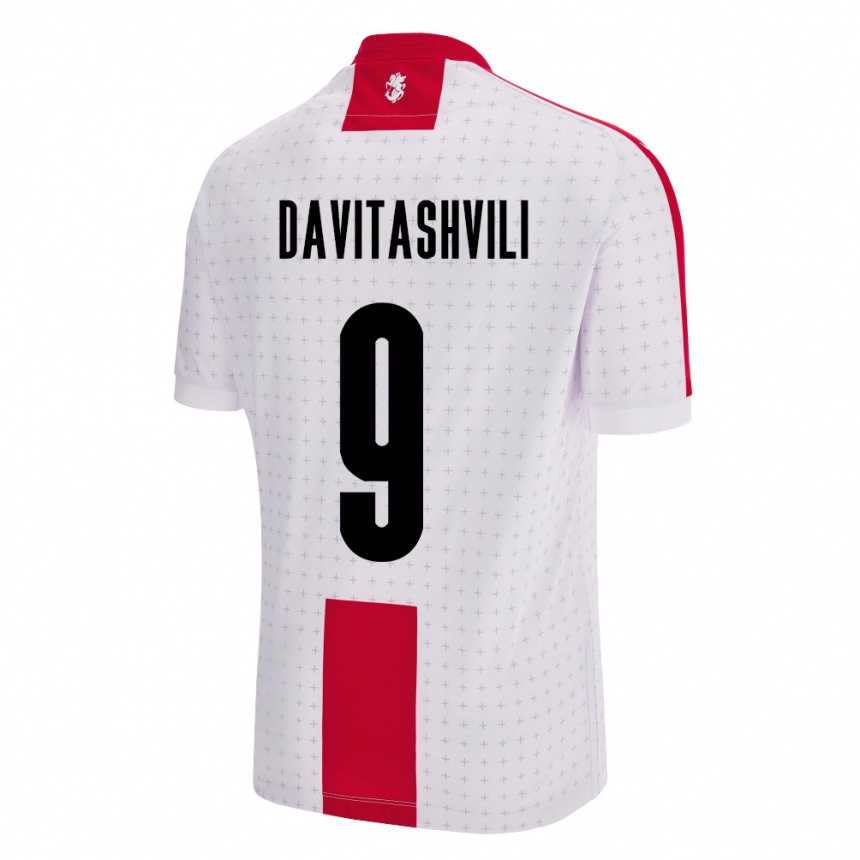 Niño Fútbol Camiseta Georgia Zuriko Davitashvili #9 Blanco 1ª Equipación 24-26 Perú