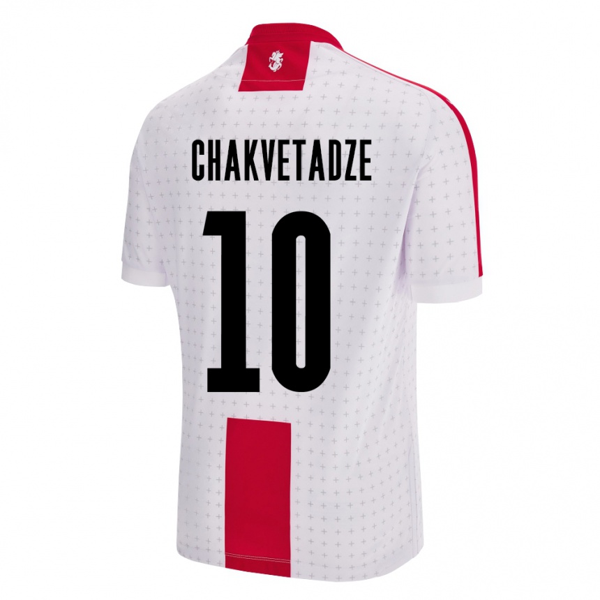 Niño Fútbol Camiseta Georgia Giorgi Chakvetadze #10 Blanco 1ª Equipación 24-26 Perú