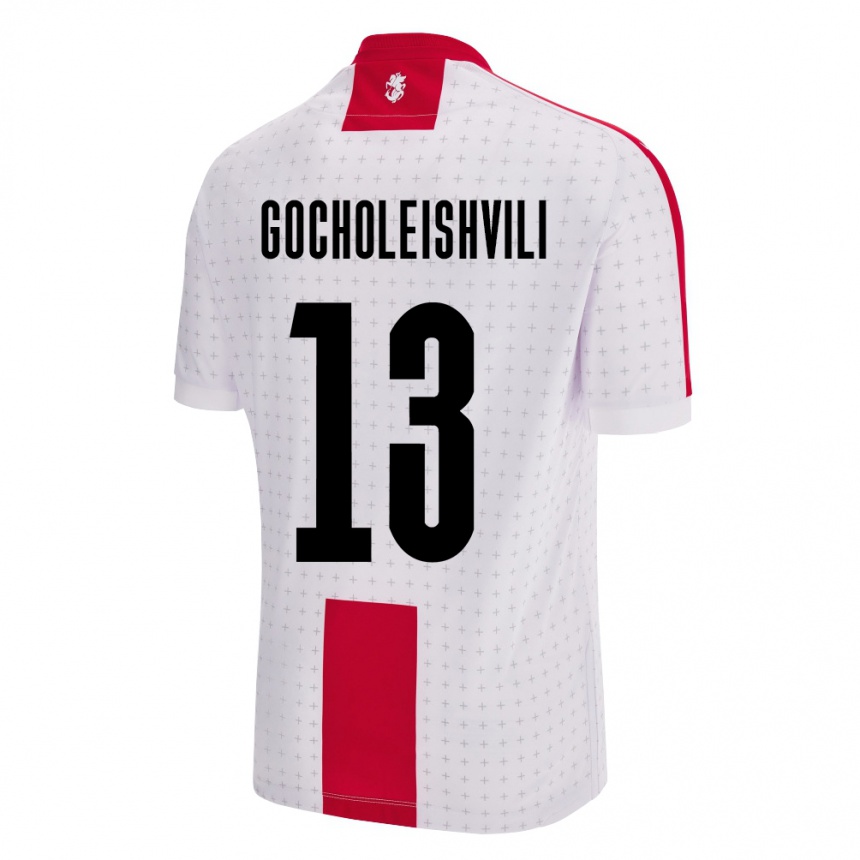 Niño Fútbol Camiseta Georgia Giorgi Gocholeishvili #13 Blanco 1ª Equipación 24-26 Perú