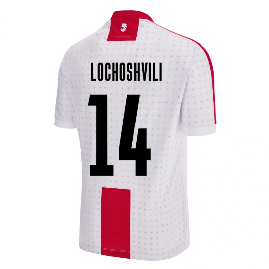 Niño Fútbol Camiseta Georgia Luka Lochoshvili #14 Blanco 1ª Equipación 24-26 Perú