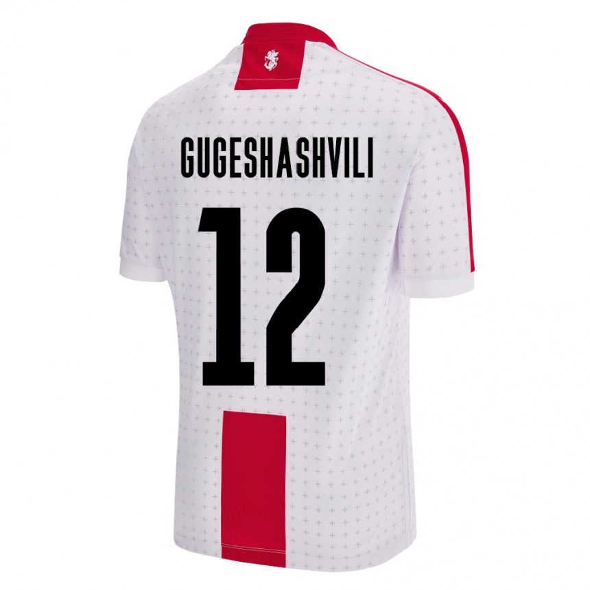 Niño Fútbol Camiseta Georgia Luka Gugeshashvili #12 Blanco 1ª Equipación 24-26 Perú