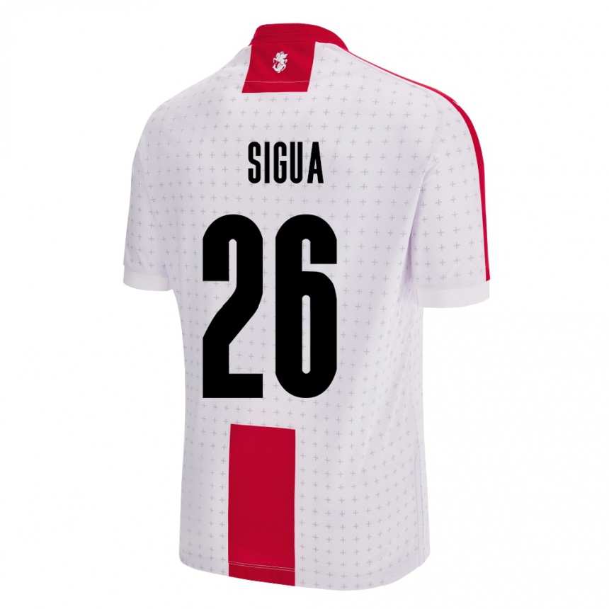 Niño Fútbol Camiseta Georgia Gabriel Sigua #26 Blanco 1ª Equipación 24-26 Perú