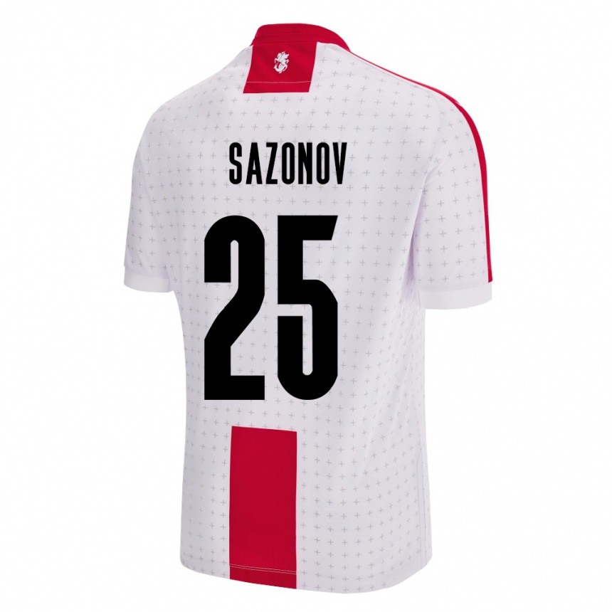 Niño Fútbol Camiseta Georgia Saba Sazonov #25 Blanco 1ª Equipación 24-26 Perú