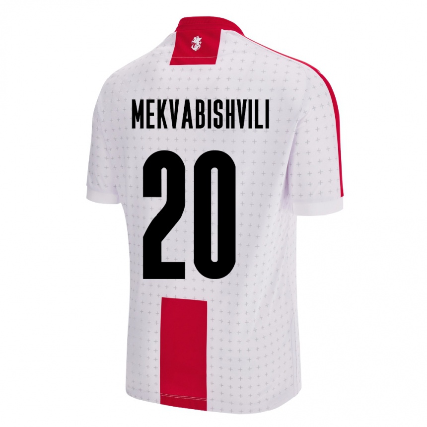 Niño Fútbol Camiseta Georgia Anzor Mekvabishvili #20 Blanco 1ª Equipación 24-26 Perú