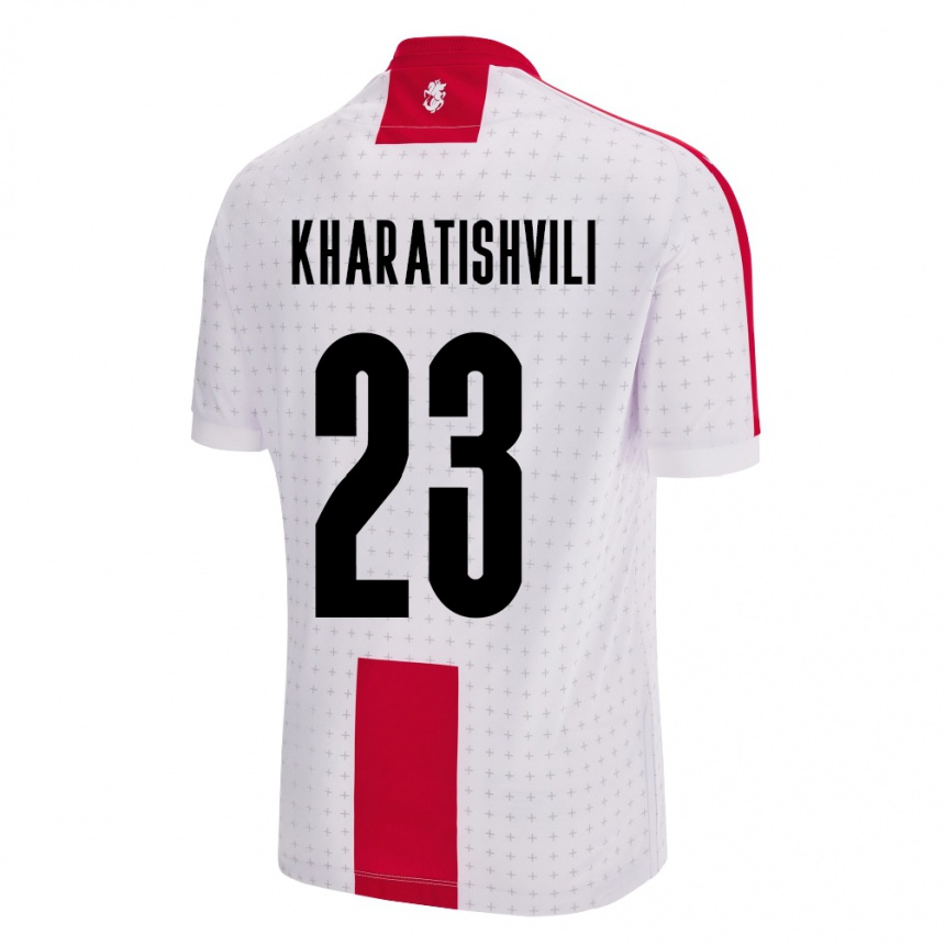 Niño Fútbol Camiseta Georgia Luka Kharatishvili #23 Blanco 1ª Equipación 24-26 Perú