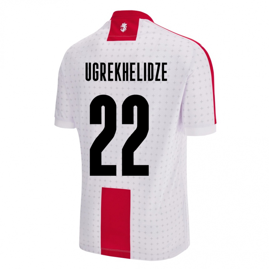 Niño Fútbol Camiseta Georgia Nikoloz Ugrekhelidze #22 Blanco 1ª Equipación 24-26 Perú