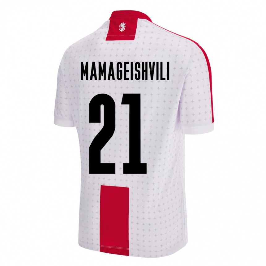 Niño Fútbol Camiseta Georgia Otar Mamageishvili #21 Blanco 1ª Equipación 24-26 Perú