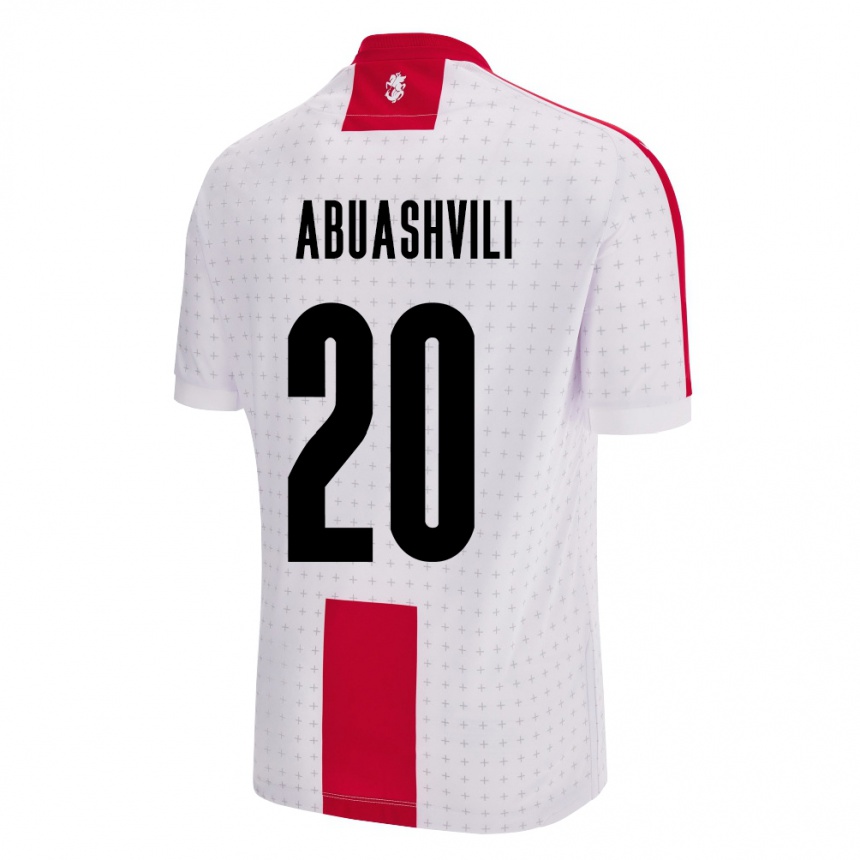 Niño Fútbol Camiseta Georgia Giorgi Abuashvili #20 Blanco 1ª Equipación 24-26 Perú