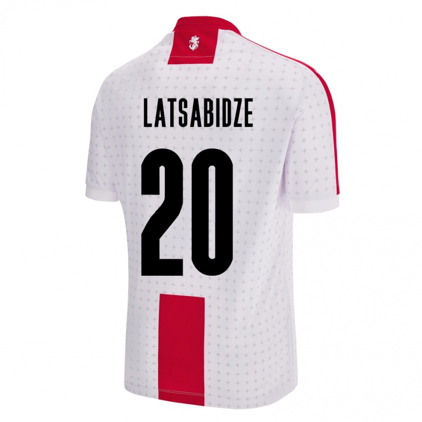 Niño Fútbol Camiseta Georgia Luka Latsabidze #20 Blanco 1ª Equipación 24-26 Perú