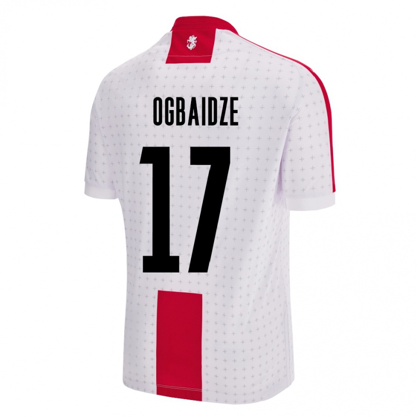 Niño Fútbol Camiseta Georgia Shalva Ogbaidze #17 Blanco 1ª Equipación 24-26 Perú