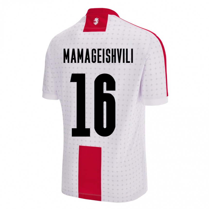 Niño Fútbol Camiseta Georgia Gizo Mamageishvili #16 Blanco 1ª Equipación 24-26 Perú