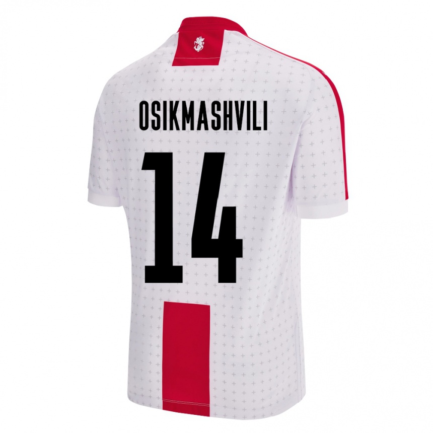 Niño Fútbol Camiseta Georgia Levan Osikmashvili #14 Blanco 1ª Equipación 24-26 Perú