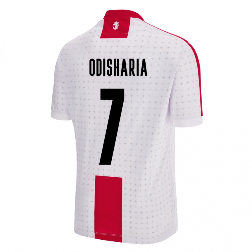 Niño Fútbol Camiseta Georgia Lasha Odisharia #7 Blanco 1ª Equipación 24-26 Perú