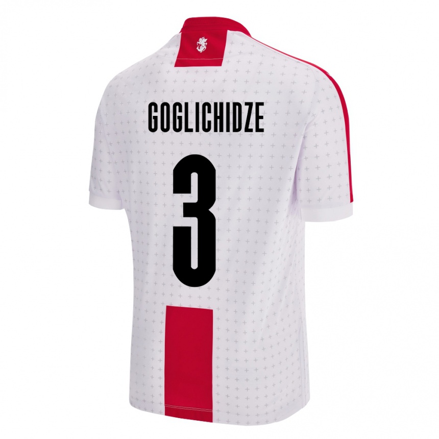 Niño Fútbol Camiseta Georgia Saba Goglichidze #3 Blanco 1ª Equipación 24-26 Perú