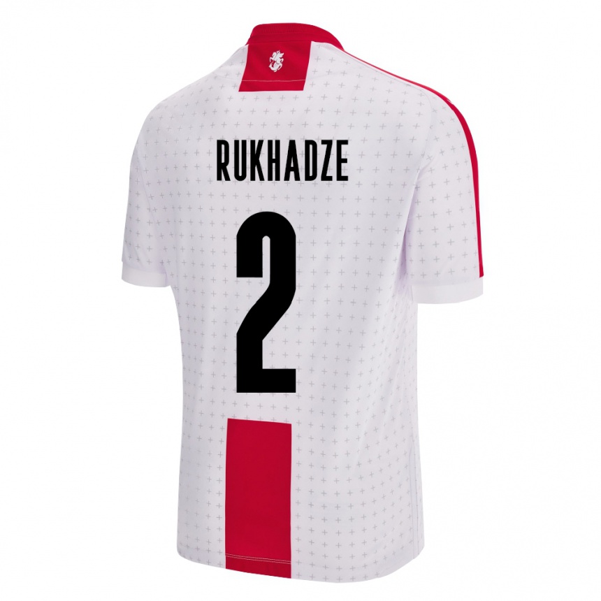 Niño Fútbol Camiseta Georgia Zurab Rukhadze #2 Blanco 1ª Equipación 24-26 Perú