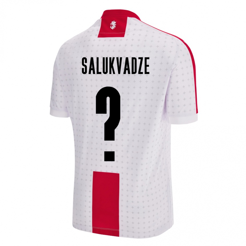 Niño Fútbol Camiseta Georgia Luka Salukvadze #0 Blanco 1ª Equipación 24-26 Perú