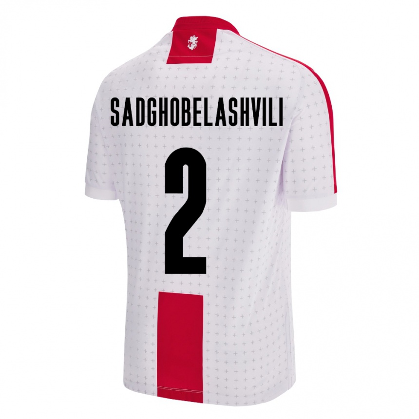 Niño Fútbol Camiseta Georgia Gela Sadghobelashvili #2 Blanco 1ª Equipación 24-26 Perú