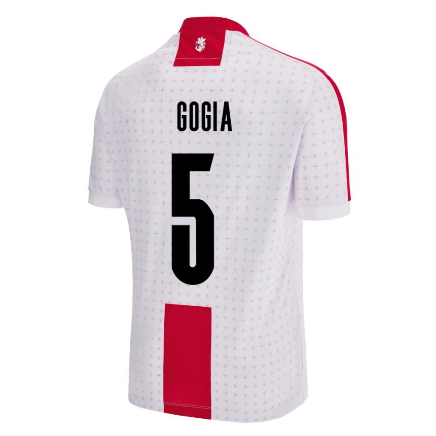 Niño Fútbol Camiseta Georgia Gigi Gogia #5 Blanco 1ª Equipación 24-26 Perú