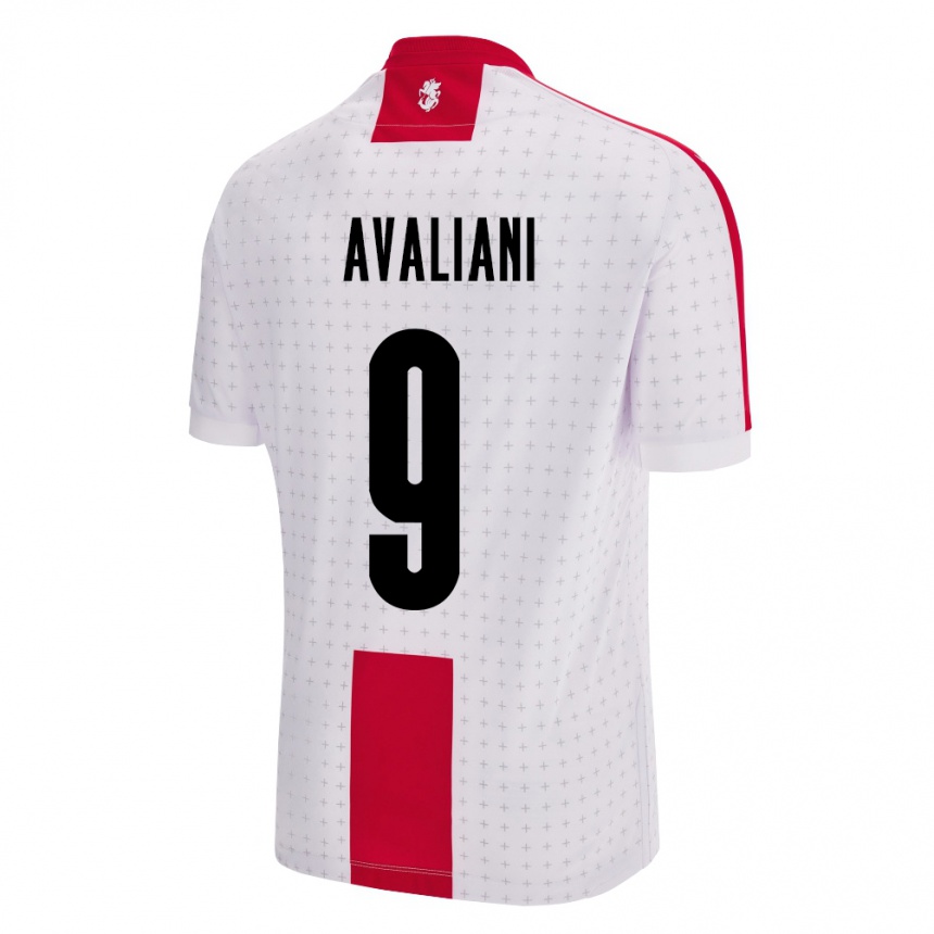 Niño Fútbol Camiseta Georgia Aleksandre Avaliani #9 Blanco 1ª Equipación 24-26 Perú