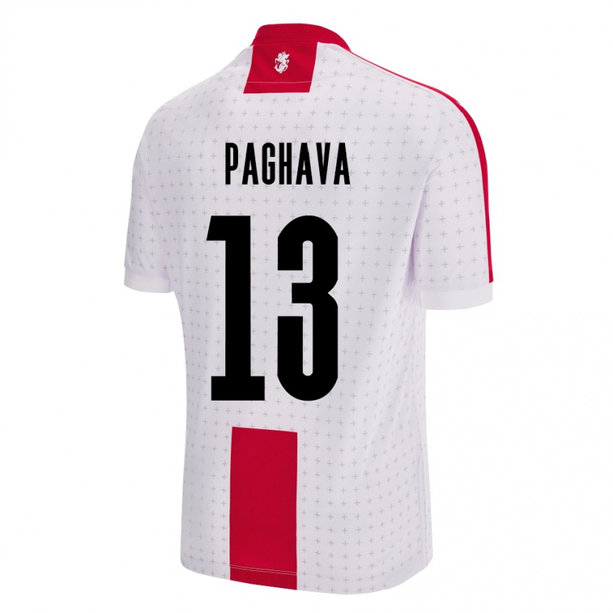 Niño Fútbol Camiseta Georgia Davit Paghava #13 Blanco 1ª Equipación 24-26 Perú