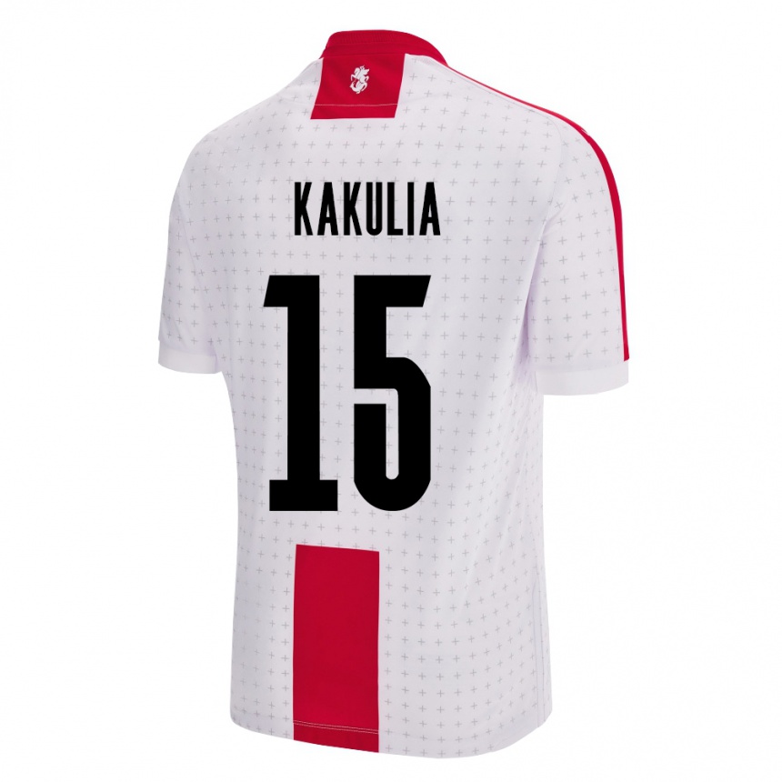 Niño Fútbol Camiseta Georgia Giorgi Kakulia #15 Blanco 1ª Equipación 24-26 Perú