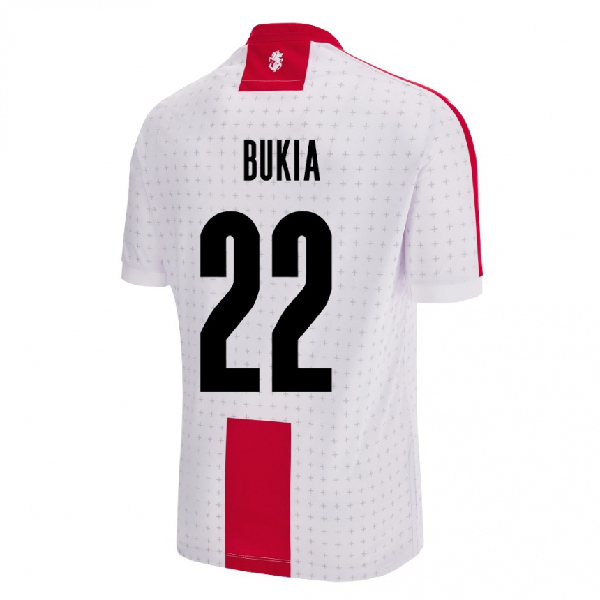 Niño Fútbol Camiseta Georgia Davit Bukia #22 Blanco 1ª Equipación 24-26 Perú