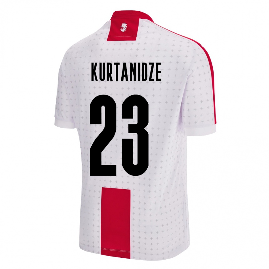 Niño Fútbol Camiseta Georgia Revaz Kurtanidze #23 Blanco 1ª Equipación 24-26 Perú