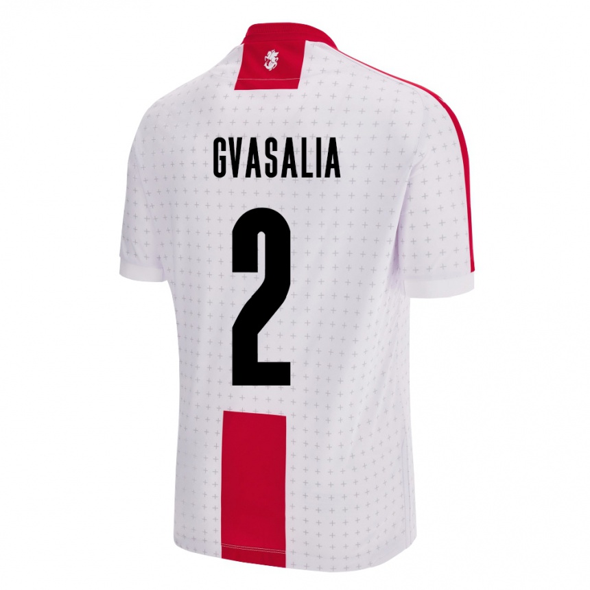 Niño Fútbol Camiseta Georgia Giorgi Gvasalia #2 Blanco 1ª Equipación 24-26 Perú