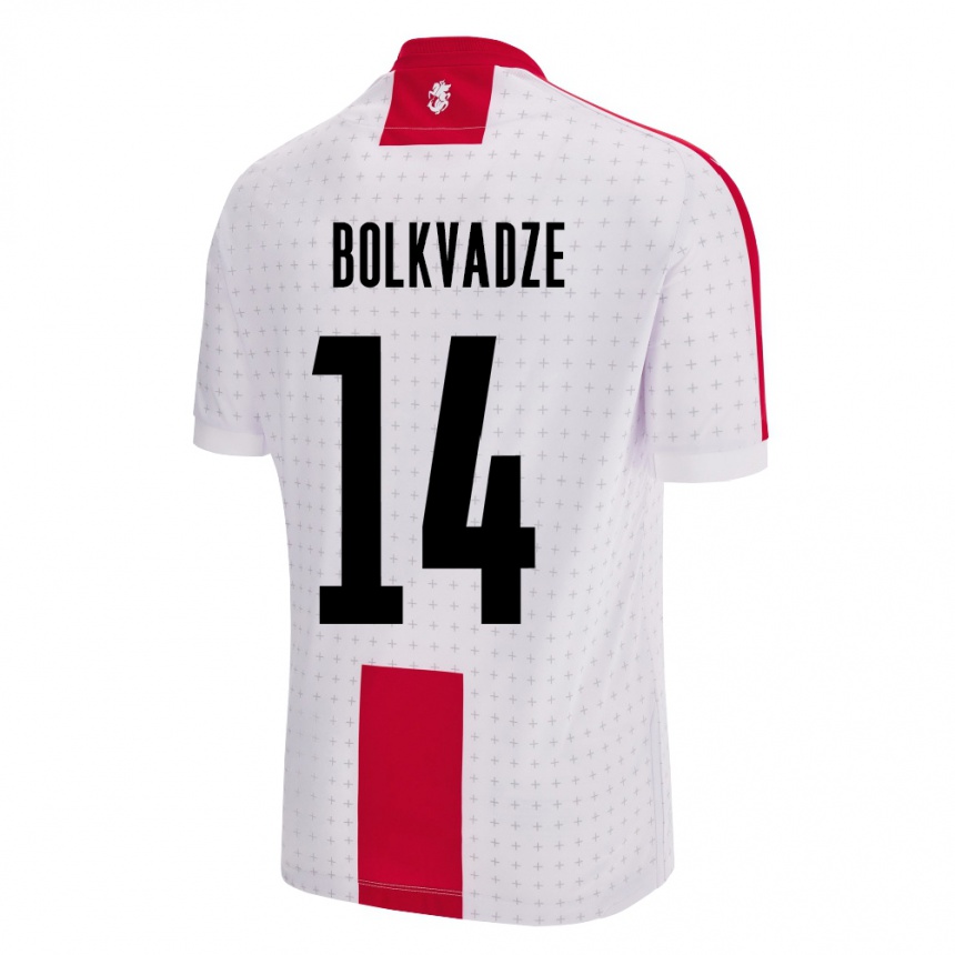 Niño Fútbol Camiseta Georgia Anastasia Bolkvadze #14 Blanco 1ª Equipación 24-26 Perú