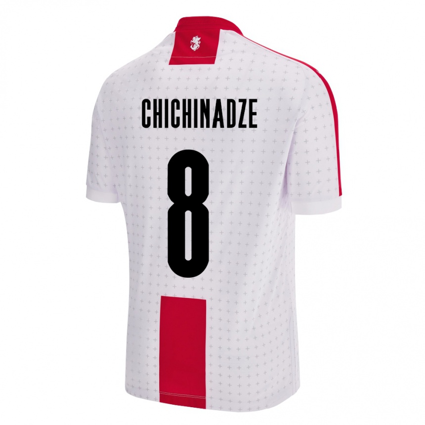 Niño Fútbol Camiseta Georgia Lela Chichinadze #8 Blanco 1ª Equipación 24-26 Perú