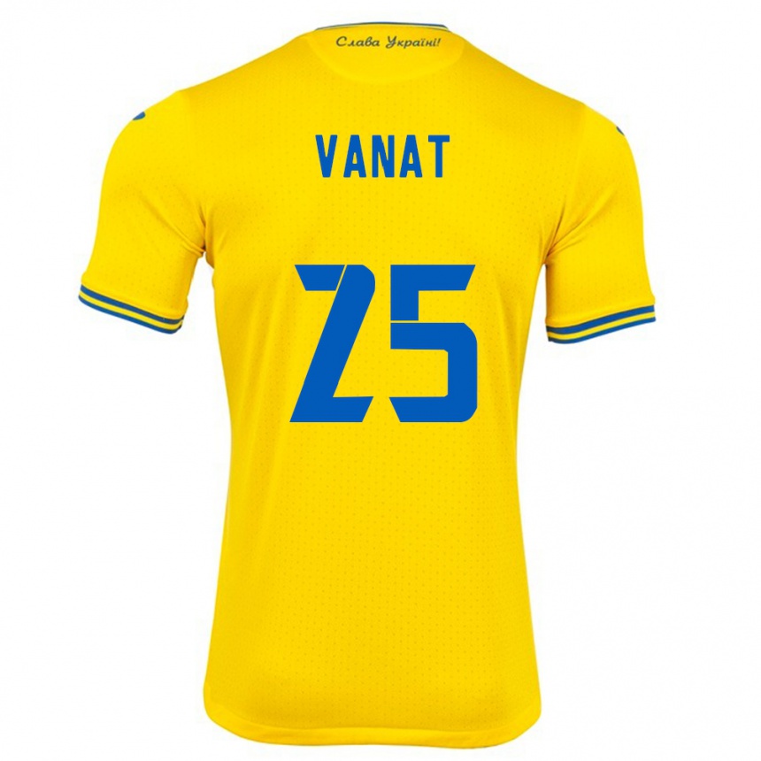 Niño Fútbol Camiseta Ucrania Vladyslav Vanat #25 Amarillo 1ª Equipación 24-26 Perú