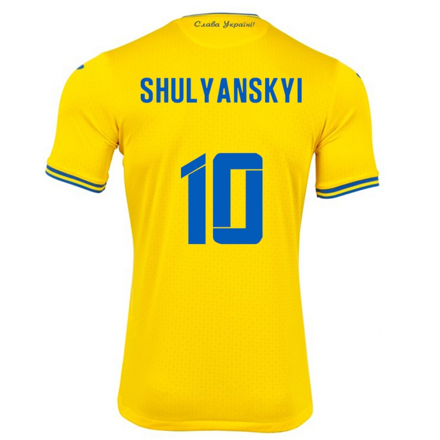 Niño Fútbol Camiseta Ucrania Artem Shulyanskyi #10 Amarillo 1ª Equipación 24-26 Perú