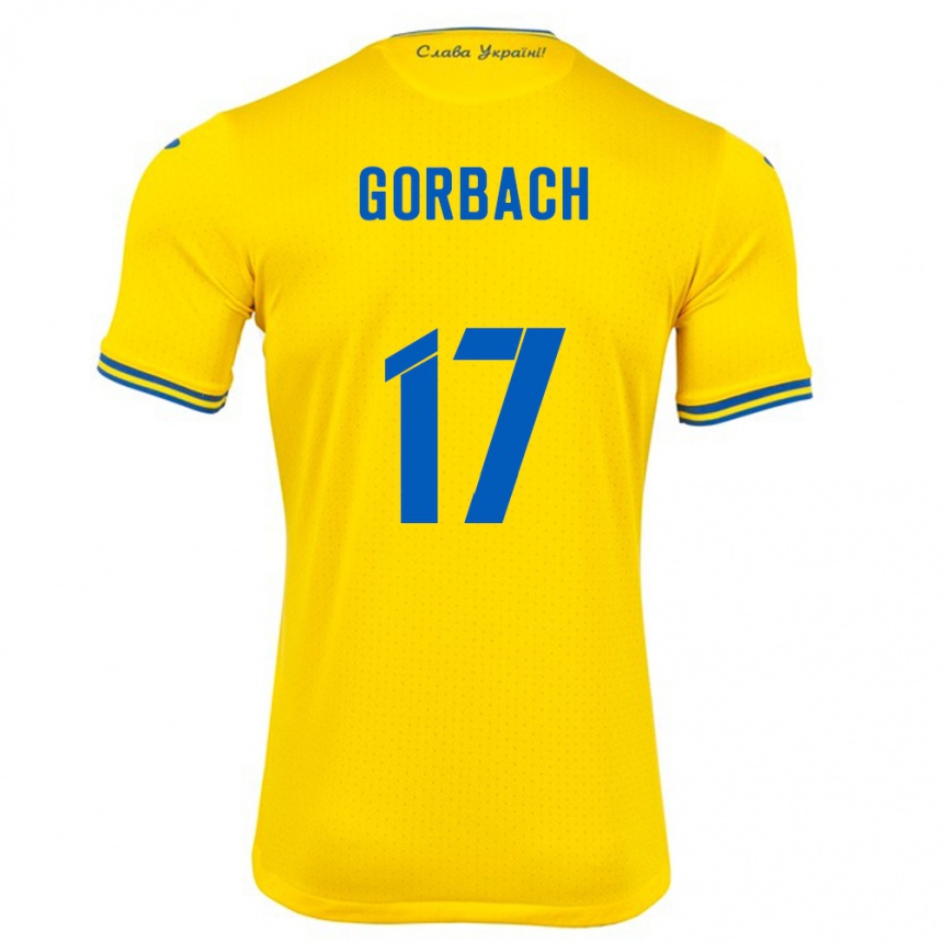 Niño Fútbol Camiseta Ucrania Igor Gorbach #17 Amarillo 1ª Equipación 24-26 Perú