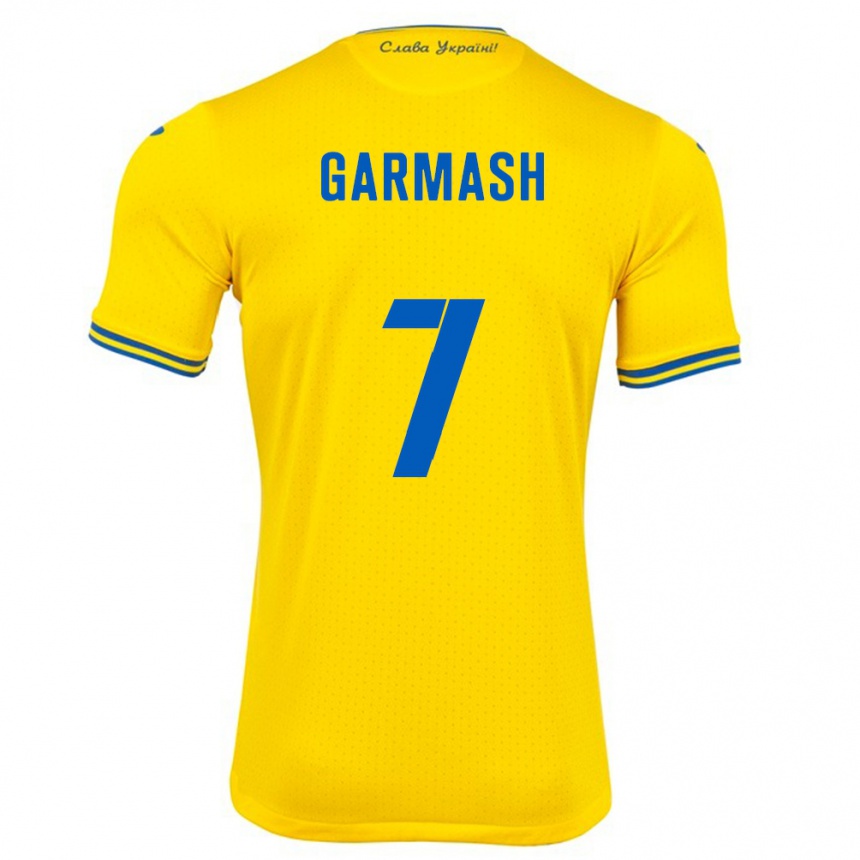 Niño Fútbol Camiseta Ucrania Yevgen Garmash #7 Amarillo 1ª Equipación 24-26 Perú