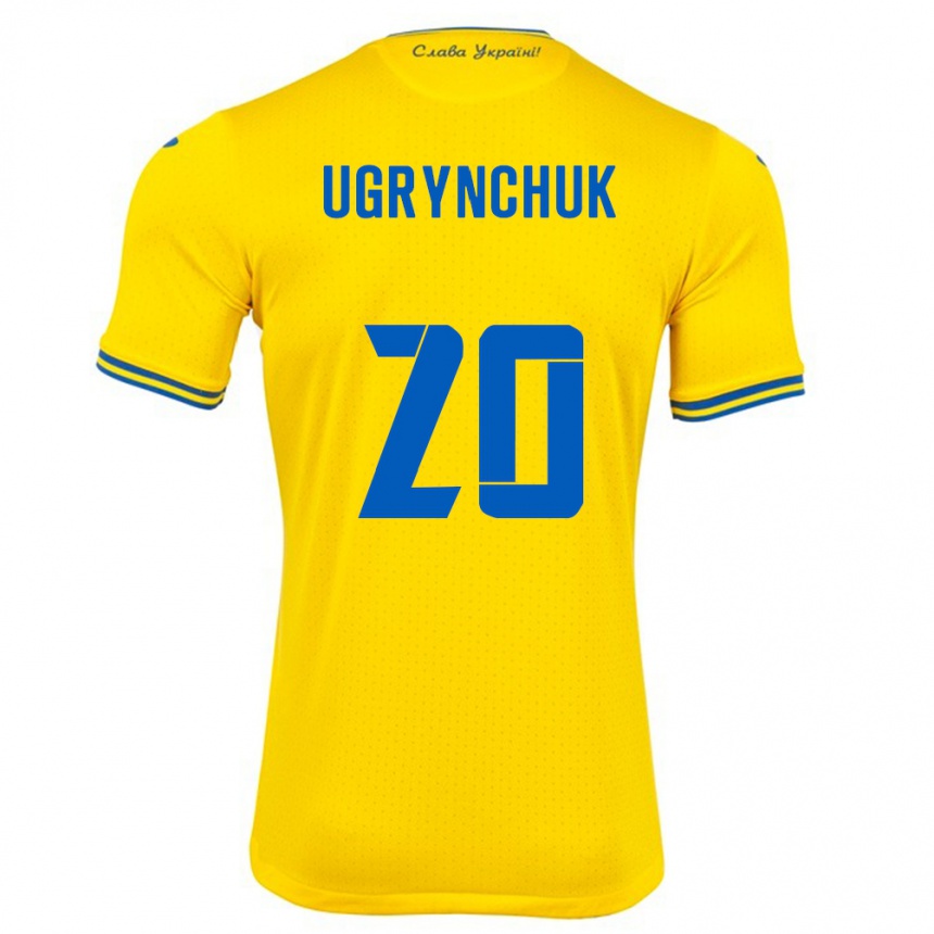 Niño Fútbol Camiseta Ucrania Artem Ugrynchuk #20 Amarillo 1ª Equipación 24-26 Perú