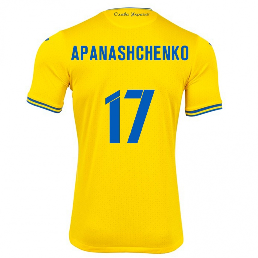 Niño Fútbol Camiseta Ucrania Daryna Apanashchenko #17 Amarillo 1ª Equipación 24-26 Perú