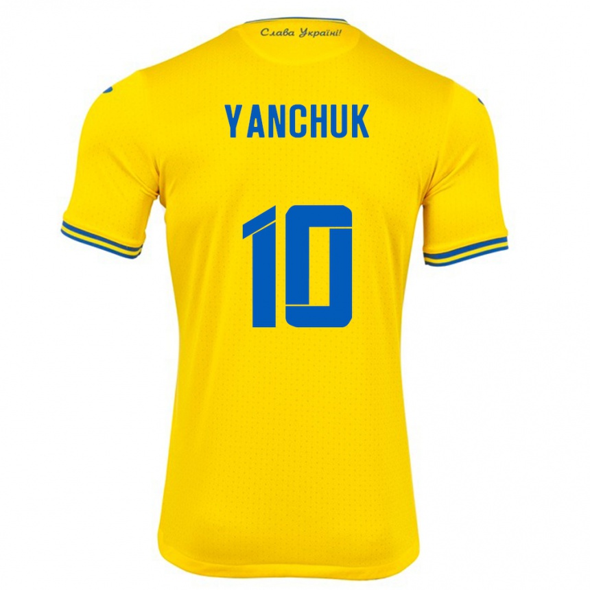 Niño Fútbol Camiseta Ucrania Polina Yanchuk #10 Amarillo 1ª Equipación 24-26 Perú