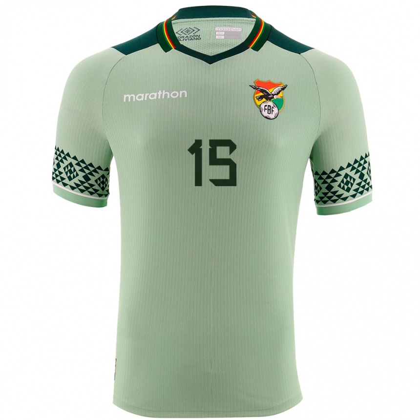 Niño Fútbol Camiseta Bolivia Gabriel Villamíl #15 Verde Claro 1ª Equipación 24-26 Perú