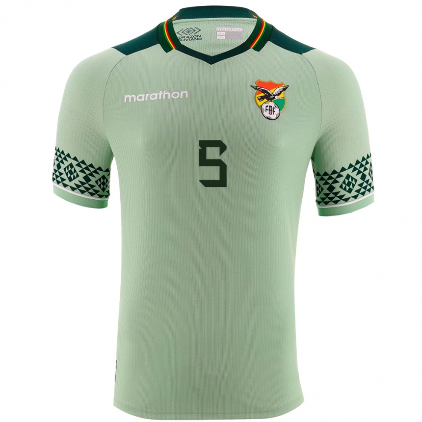 Niño Fútbol Camiseta Bolivia César Romero #5 Verde Claro 1ª Equipación 24-26 Perú