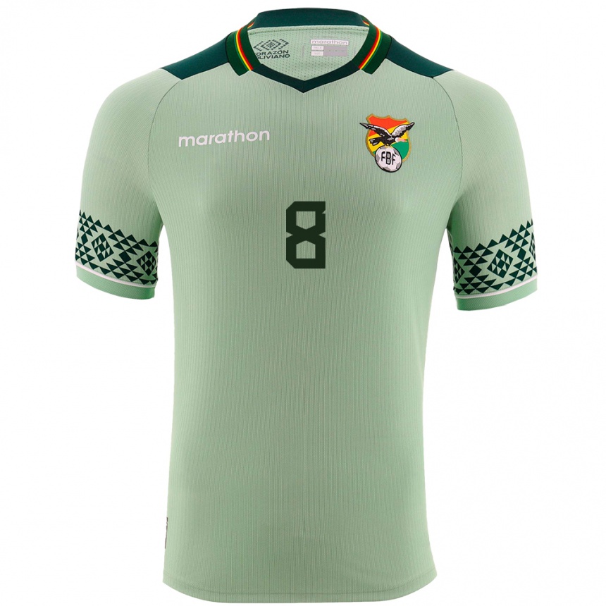 Niño Fútbol Camiseta Bolivia Carlos Sejas #8 Verde Claro 1ª Equipación 24-26 Perú